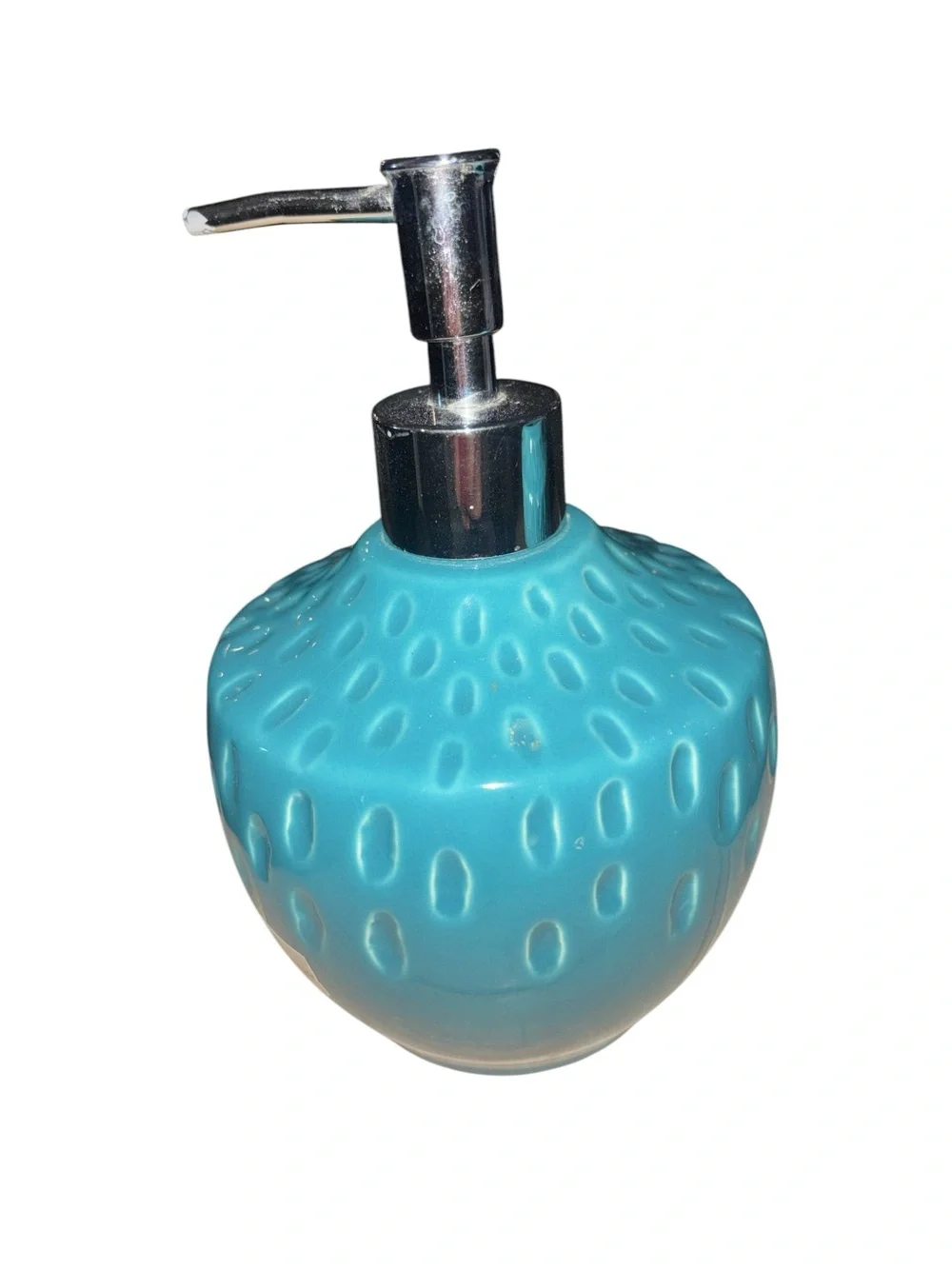 Turquoise Ceramic Bathroom Soap Dispenser and Toothbrush Holder Set 054